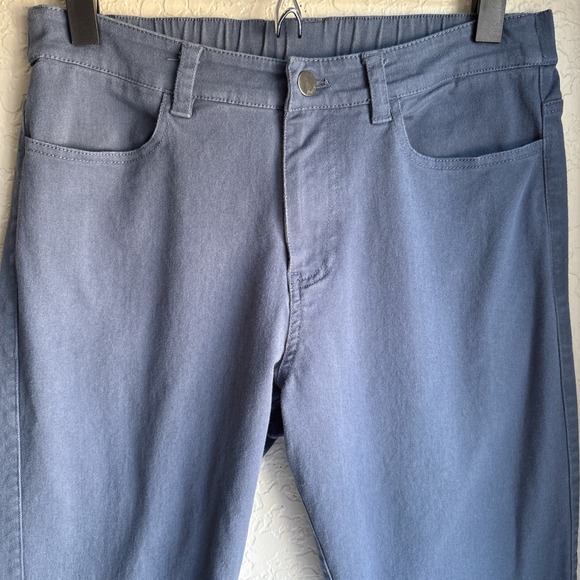 Pact Womens M Ankle Pant Organic Cotton Blue Straight Leg Stretch Sustainable - Picture 5 of 11